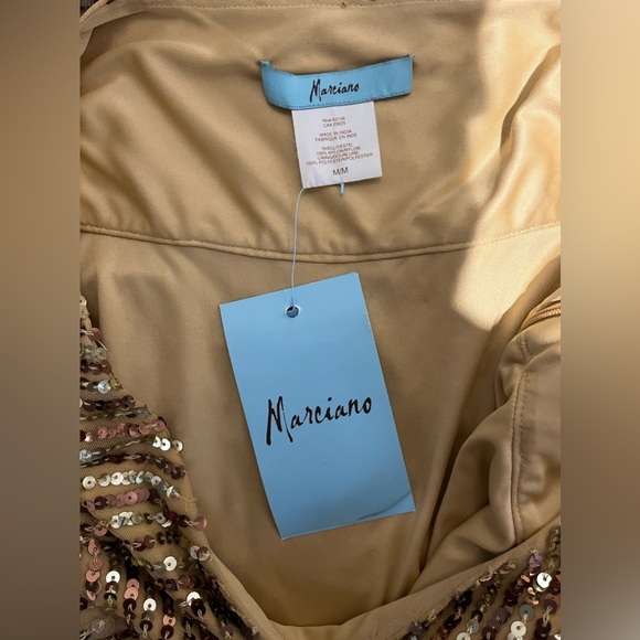 Marciano Sequin Mini Skirt, Gold, size M - Picture 6 of 7
